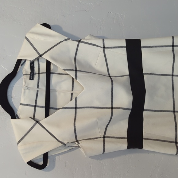 KAREN MILLEN FITTED LARGE CHECK PRINT DRESS - Picture 4 of 8